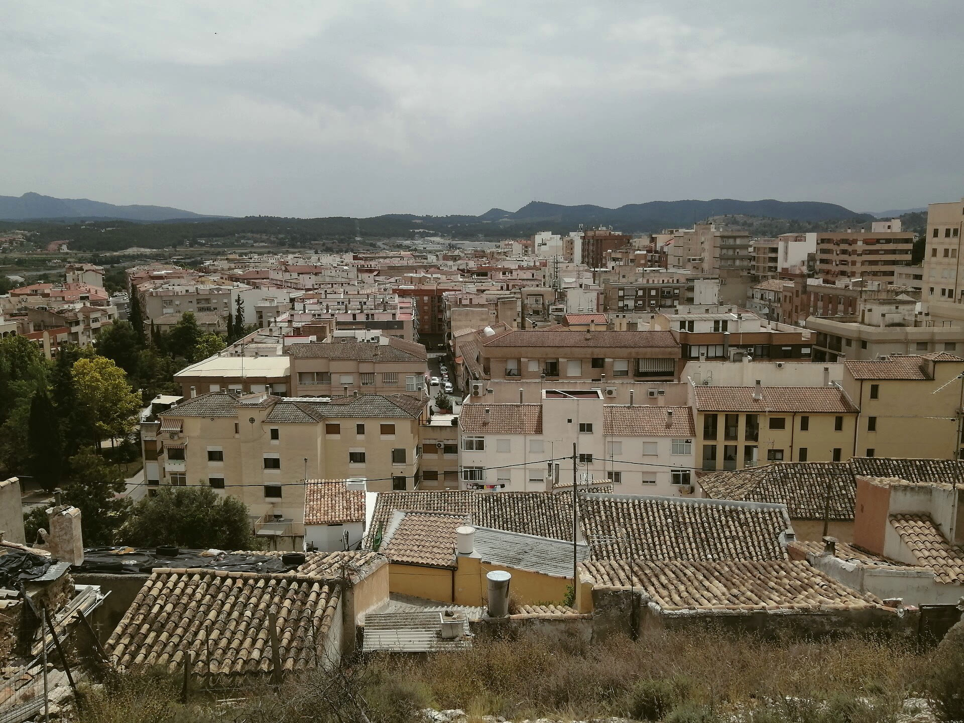 Caravaca de la Cruz in de regio Murcia, gezien vanaf het kasteel